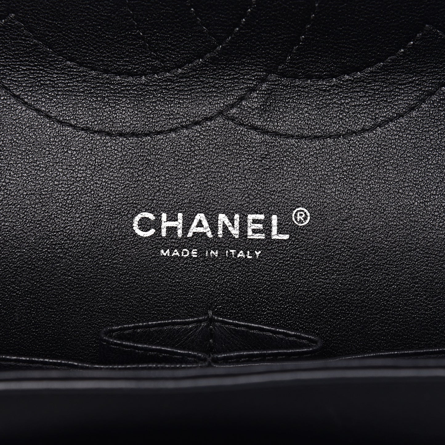 Patent Quilted Jumbo Double Flap Black