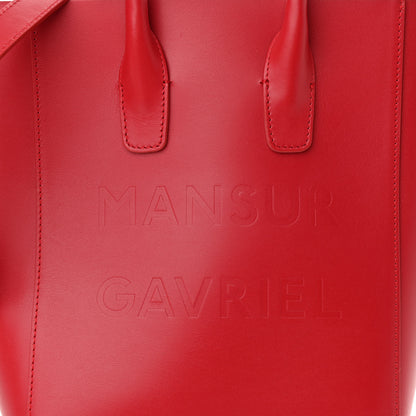 Mansur Gavriel Calfskin Logo Mini North South Tote Flamma 7 of 9