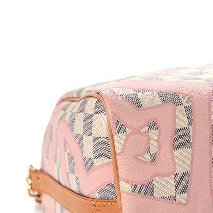 Louis Vuitton Damier Azur Tahitienne Speedy Bandouliere 30 Rose Ballerine 9 of 13