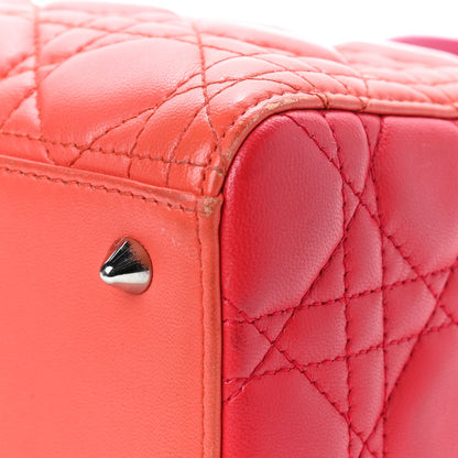 Christian Dior Lambskin Cannage Medium Bi-Color Lady Dior Orange Fuchsia 15 of 15