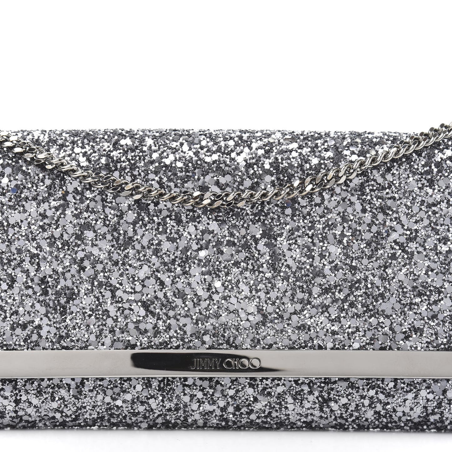 Glitter Milla Wallet on Chain Silver