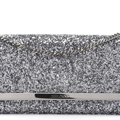 Jimmy Choo Glitter Milla Wallet on Chain Silver 10 of 10
