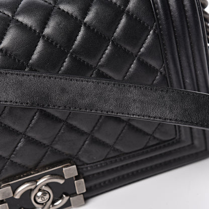 Chanel Lambskin Quilted Medium Boy Flap Black 15 of 20