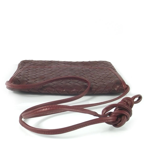 Bottega Veneta Vintage Woven Clutch Bag Dark Red 4 of 8