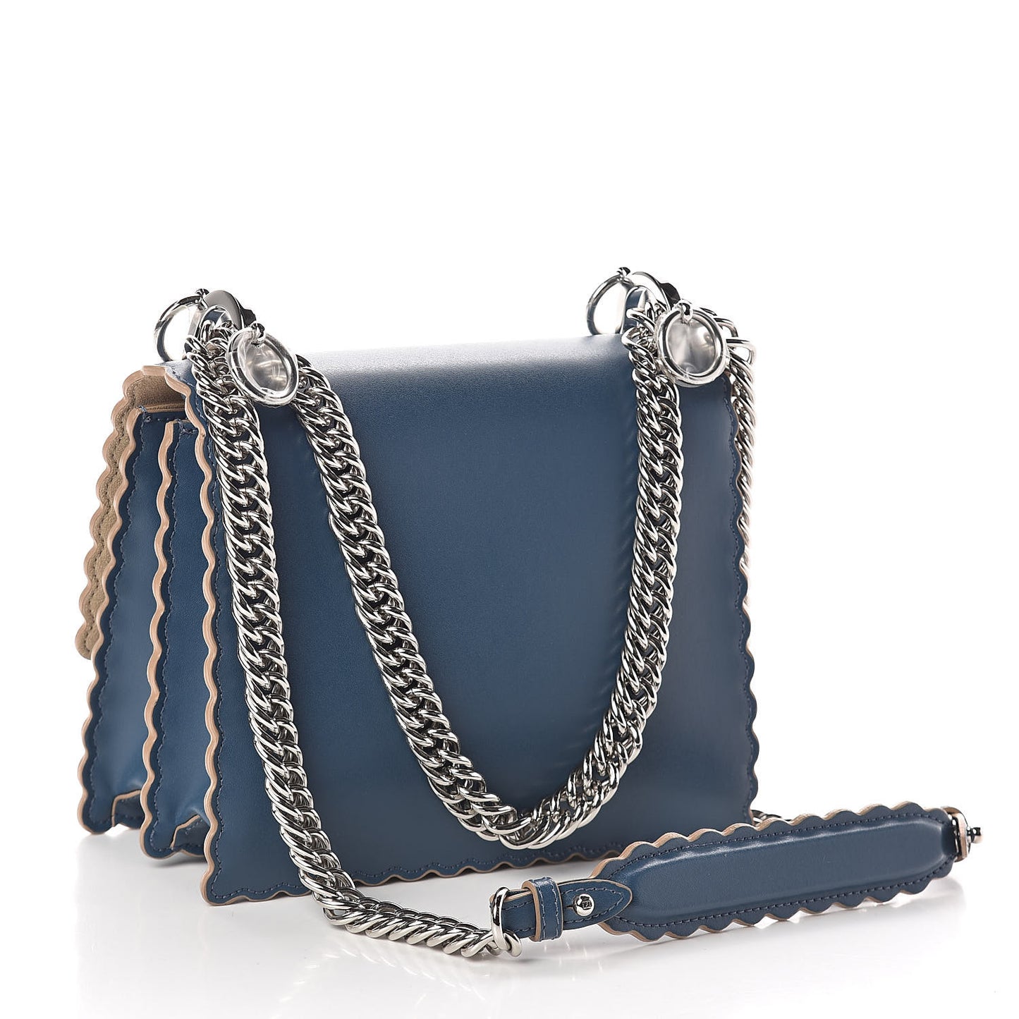 Vitello Liberty Scalloped Studded Small Kan I Shoulder Bag Balena