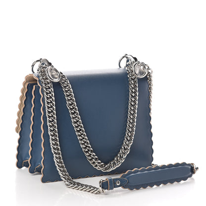 Fendi Vitello Liberty Scalloped Studded Small Kan I Shoulder Bag Balena 3 of 9