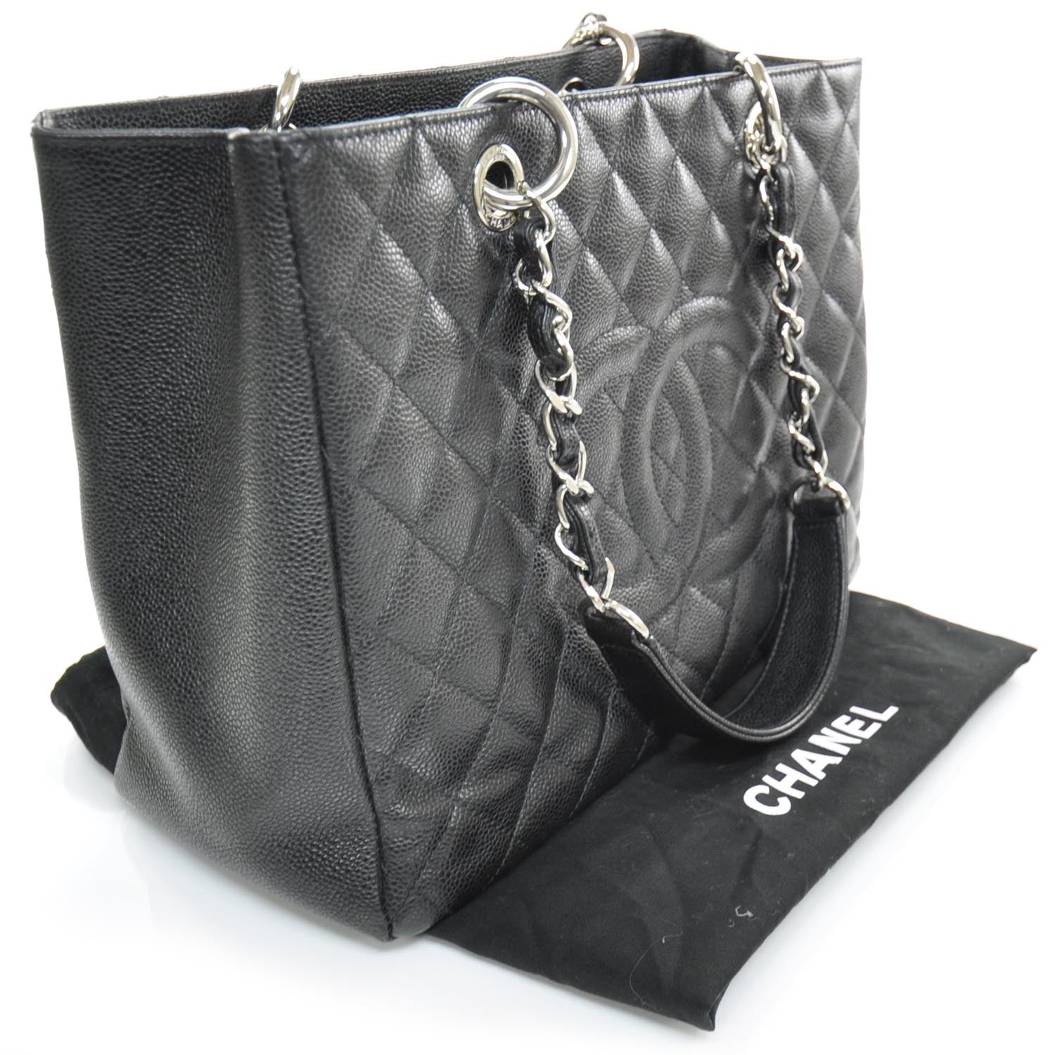Chanel Caviar Quilted Grand Shopping Tote GST Black 3 of 9