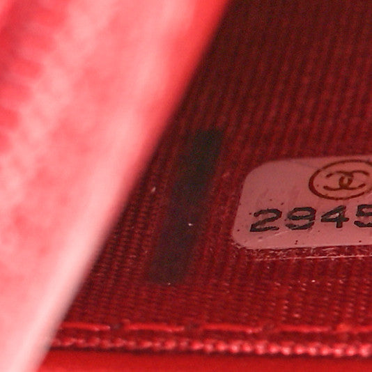 Caviar Camellia Embossed Wallet On Chain WOC Red