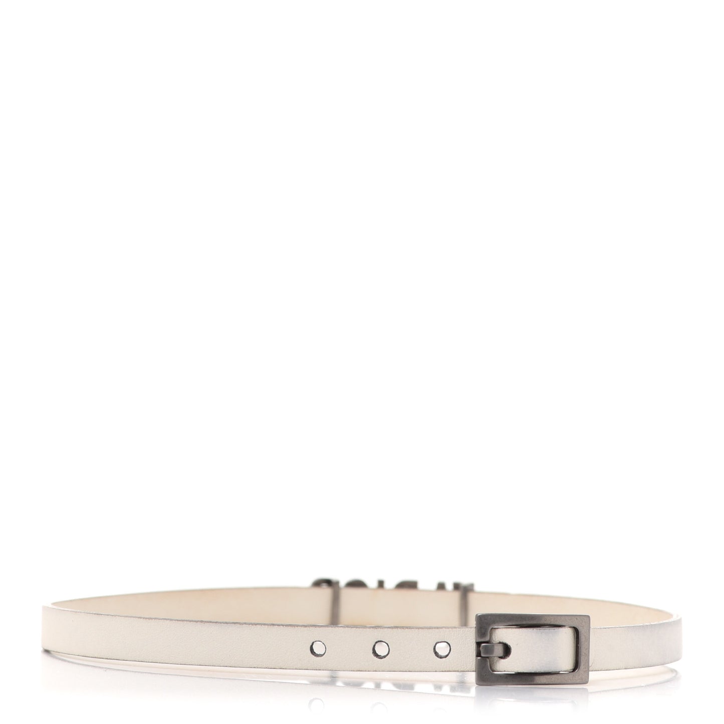 Calfskin J'Adior Logo Choker Necklace White
