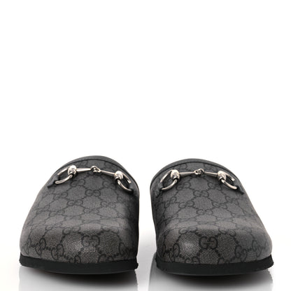 Gucci GG Supreme Monogram Granada Kid Mens Horsebit Lug Sole Mules 9 Grey Black 2 of 11