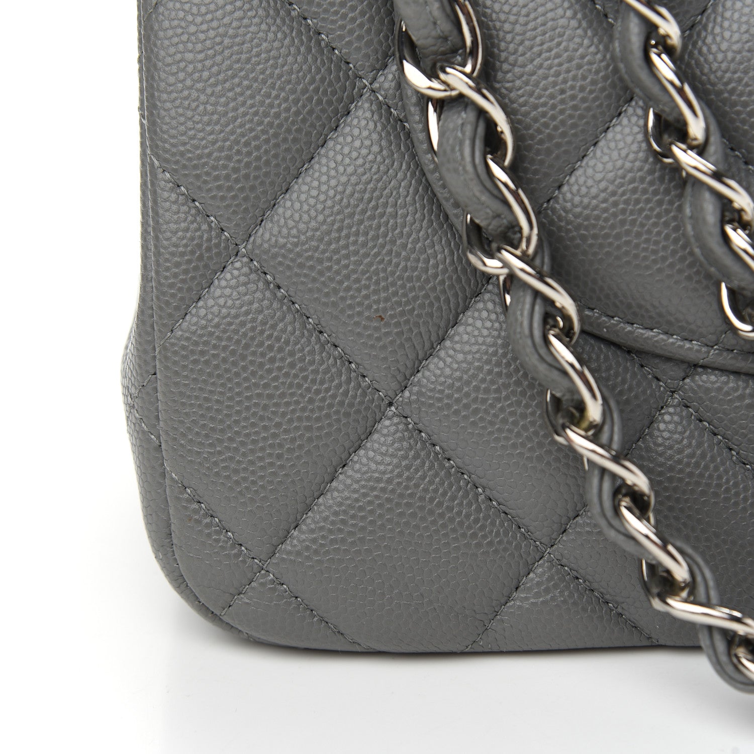 Chanel Caviar Quilted Jumbo Double Flap Grey 12 of 14
