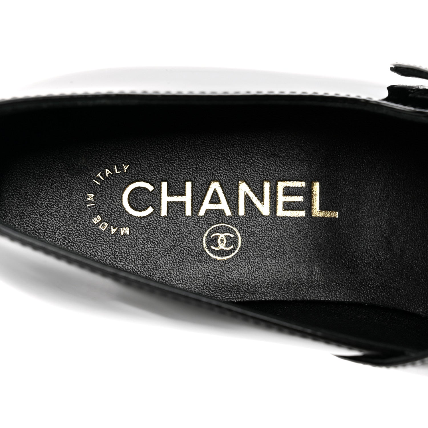 Chanel Patent Calfskin Mary Janes Flats 38.5 Black 7 of 9