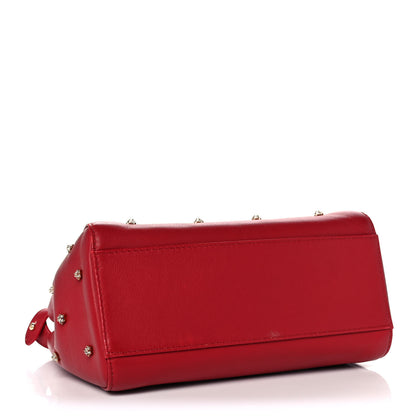 Fendi Nappa Crystal Stars Studded XS Peekaboo Iconic Satchel Fragola 4 of 13