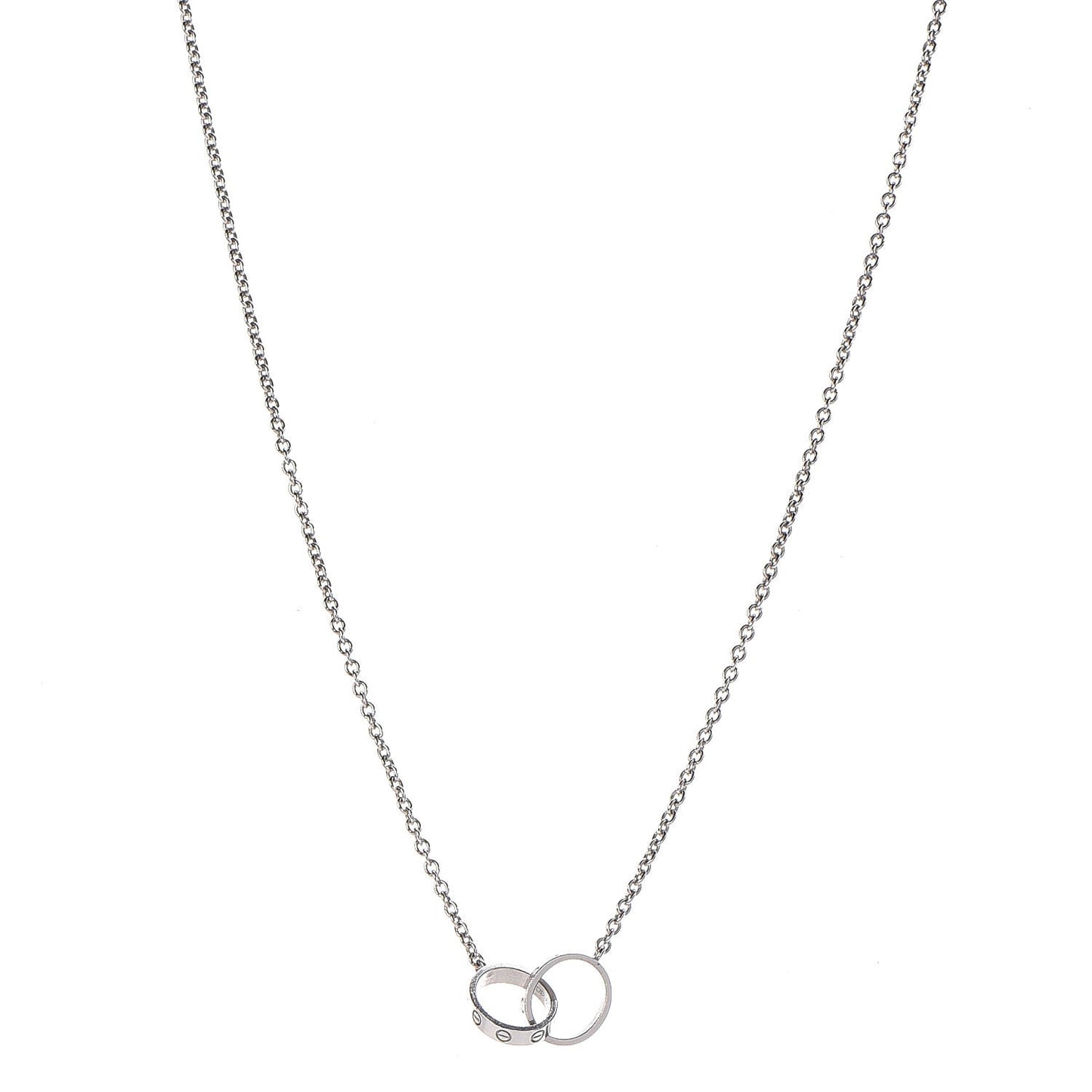 18K White Gold Interlocking LOVE Necklace