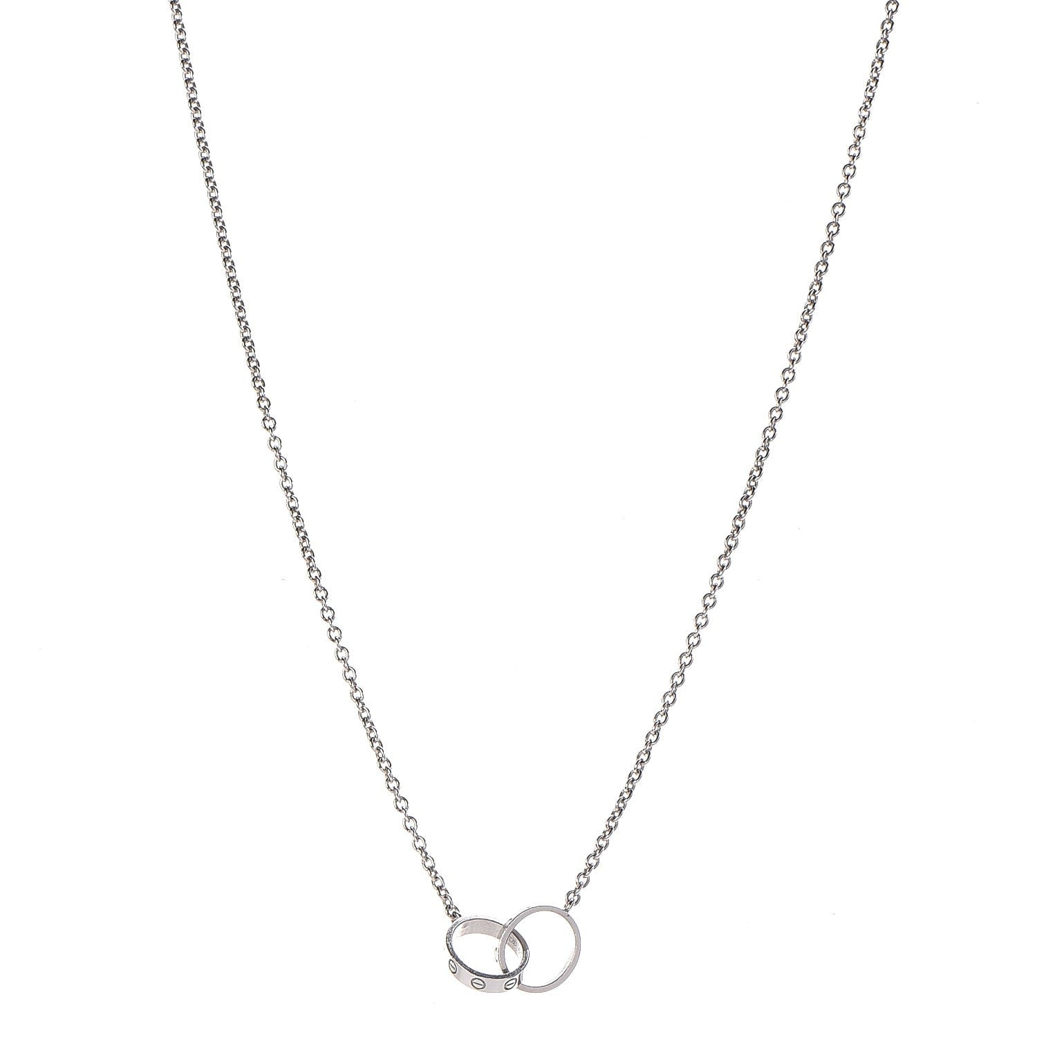 Cartier 18K White Gold Interlocking LOVE Necklace 1 of 8