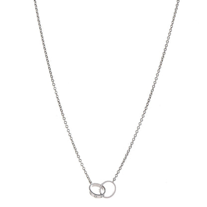 Cartier 18K White Gold Interlocking LOVE Necklace 1 of 8