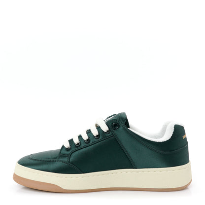 Saint Laurent Satin Low Top Sneakers 38 Green 1 of 10