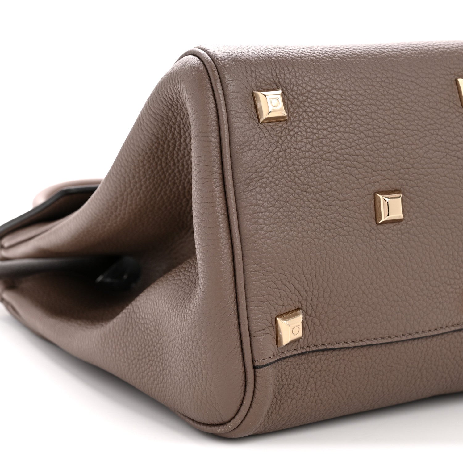 Salvatore Ferragamo Calfskin Large Studio Bag Caraway Seed 9 of 13