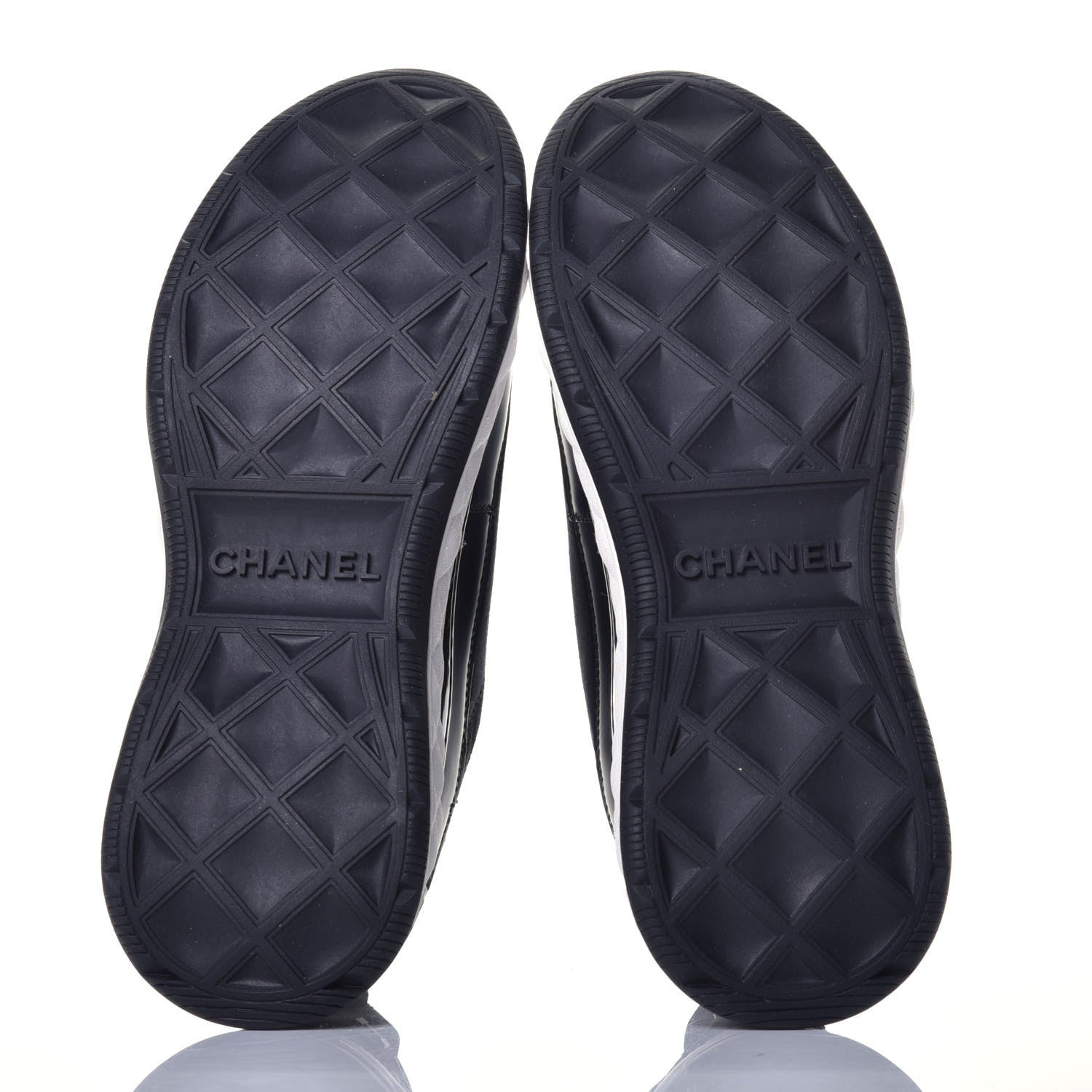 Chanel Fabric Calfskin Suede CC Sneakers 37.5 Black 5 of 9