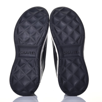 Chanel Fabric Calfskin Suede CC Sneakers 37.5 Black 5 of 9