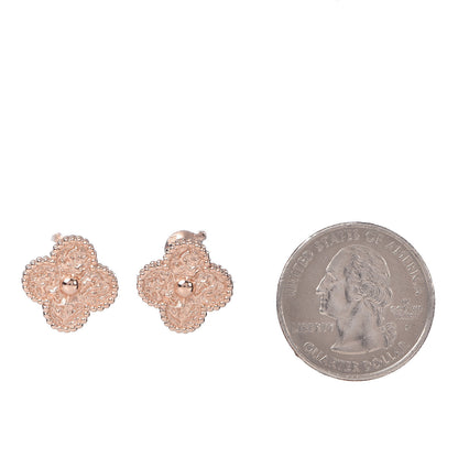 Van Cleef & Arpels 18K Rose Gold Vintage Alhambra Earrings 2 of 5