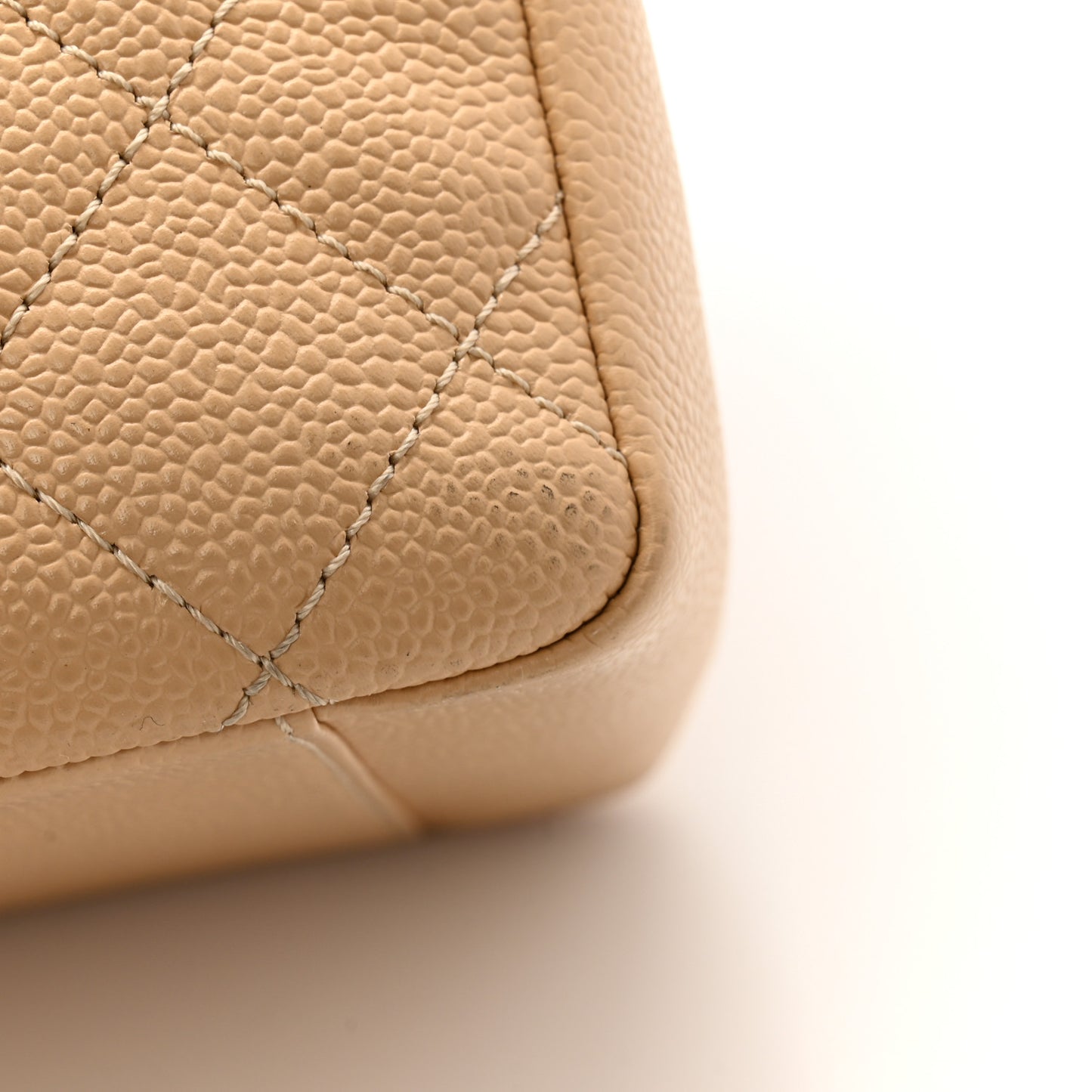 Caviar Quilted Grand Shopping Tote GST Beige