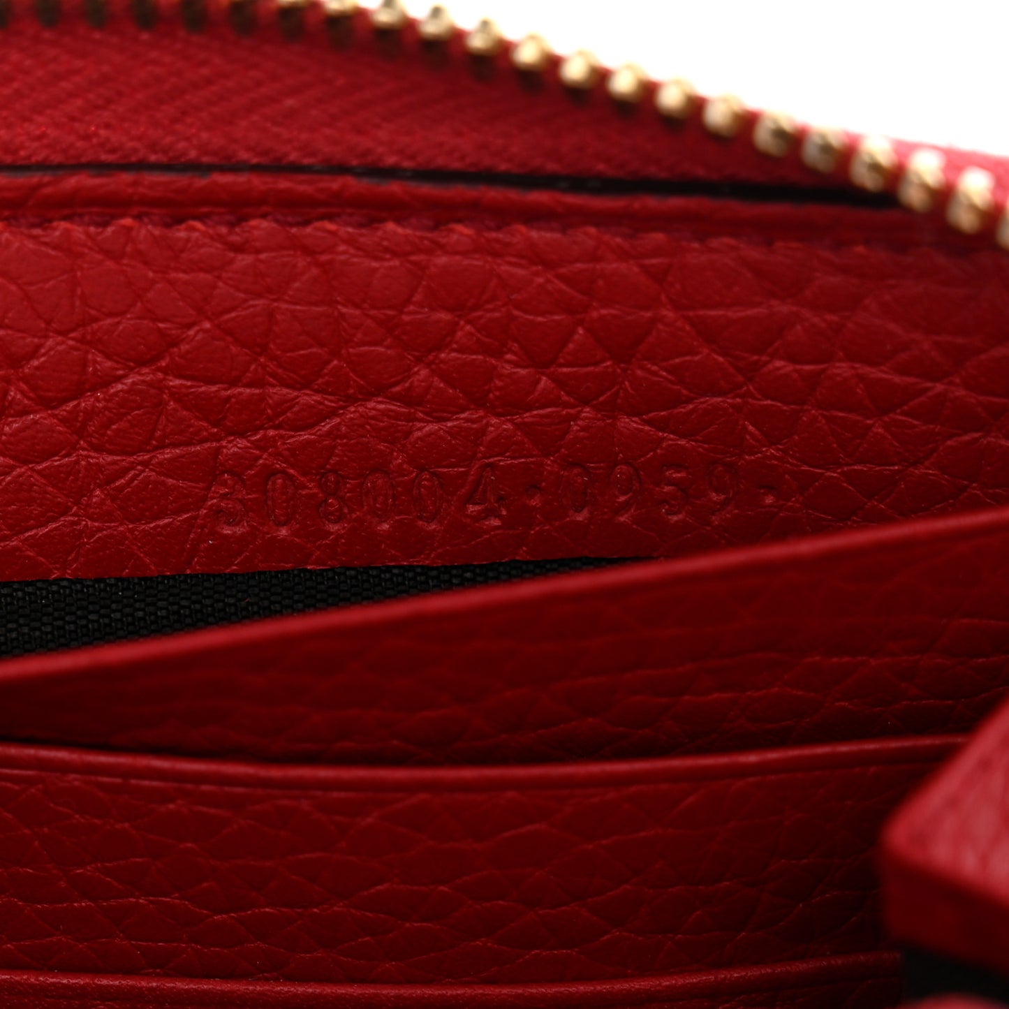 Pebbled Calfskin Soho Zip Around Wallet Red