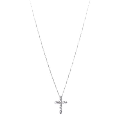 Tiffany Platinum Diamond Small Cross Pendant Necklace 1 of 6