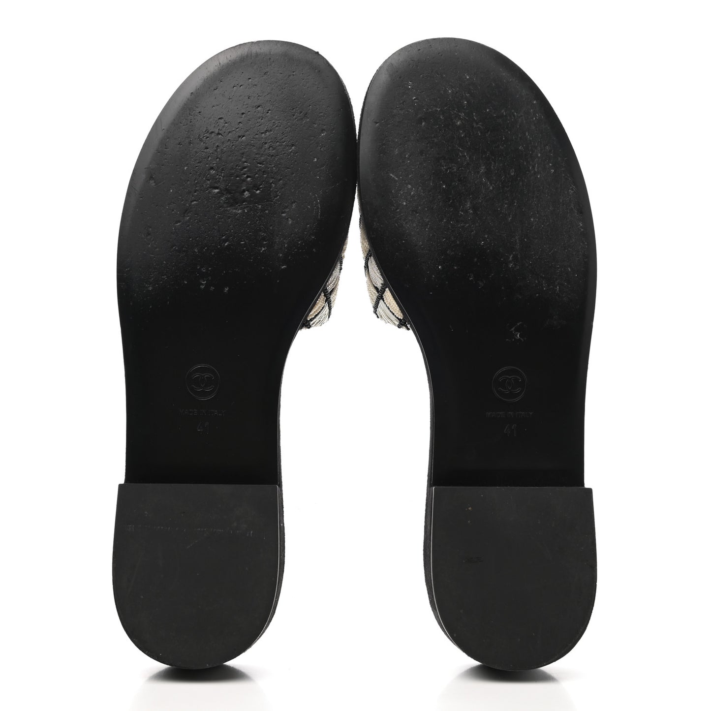 Pearl Embroidery CC Mules 41 Black White