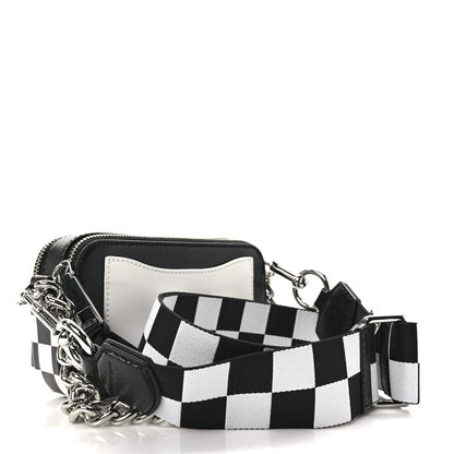 Marc Jacobs X Bloomingdales 150th Anniversary Saffiano Small Snapshot Camera Bag Black White 3 of 13