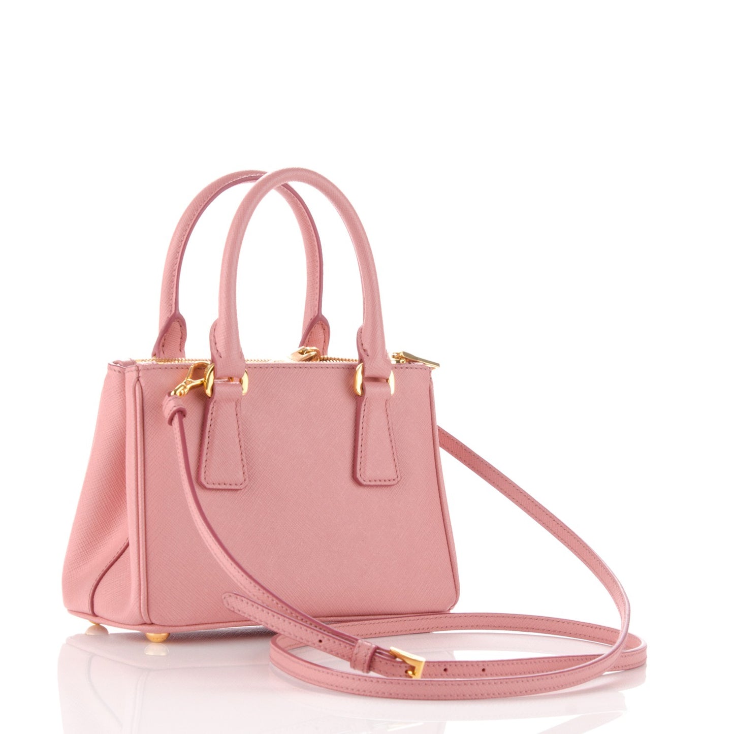Saffiano Mini Galleria Double Zip Tote Geranio