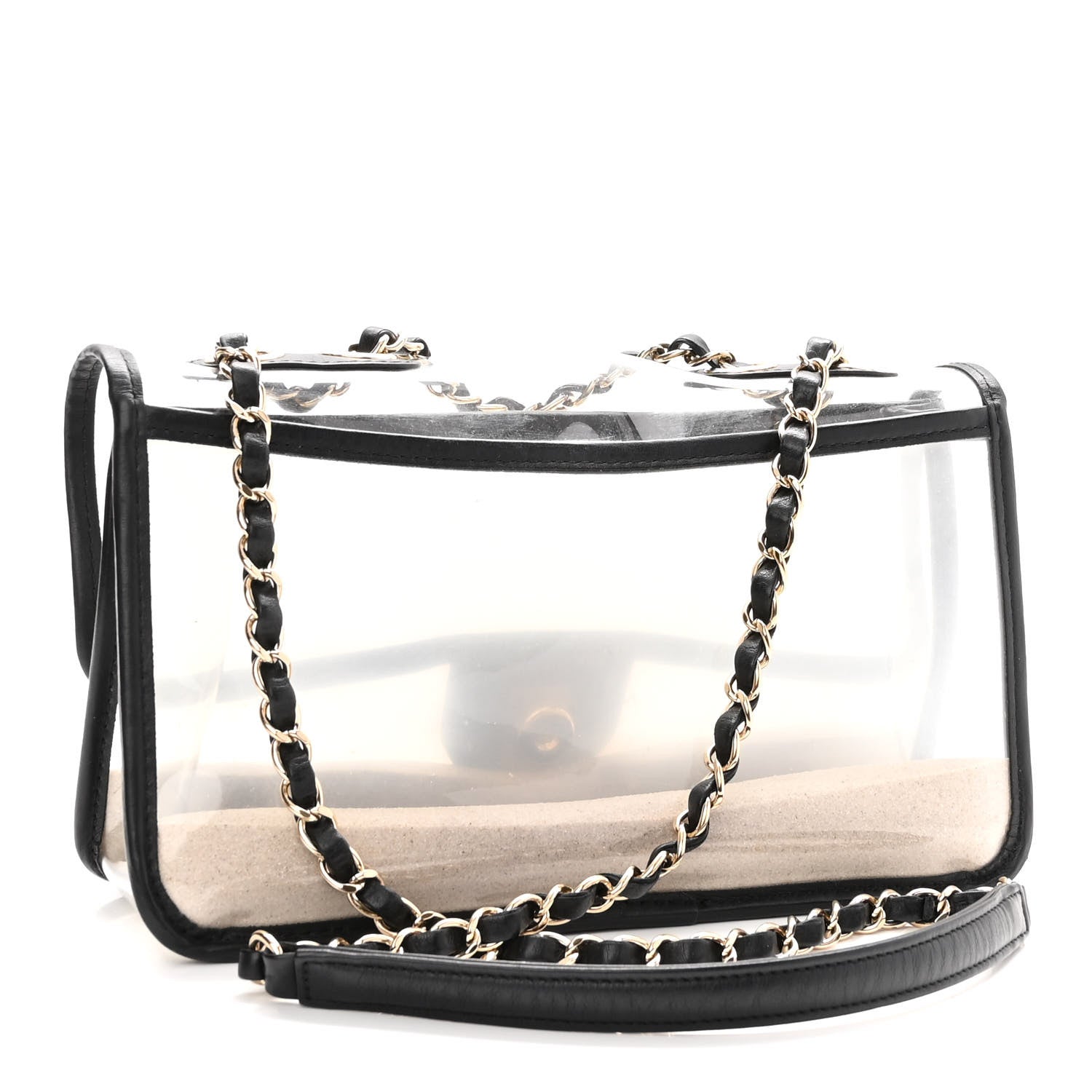 Chanel Lambskin PVC Medium Coco Sand Flap Black 3 of 10