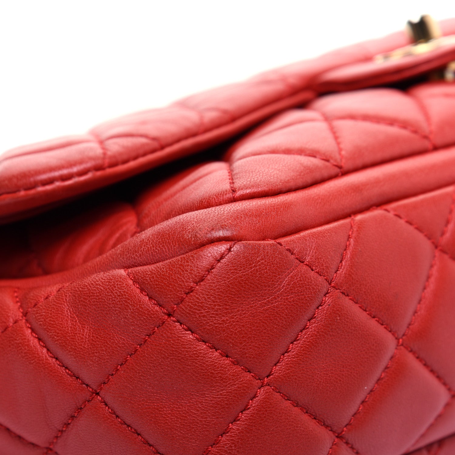 Chanel Lambskin Quilted Large Now and Forever Flap Red 13 of 13
