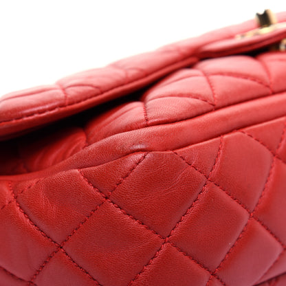 Chanel Lambskin Quilted Large Now and Forever Flap Red 13 of 13