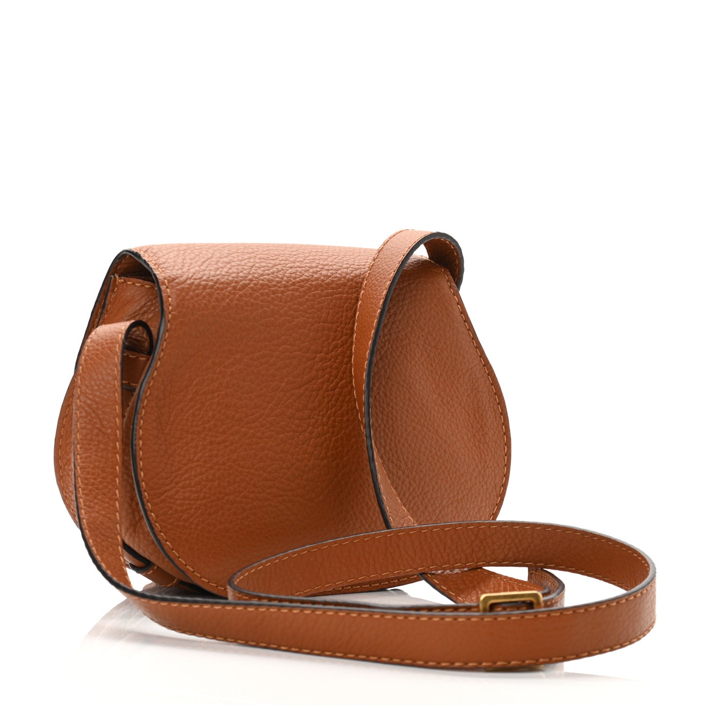 Calfskin Mini Marcie Round Crossbody Bag Tan