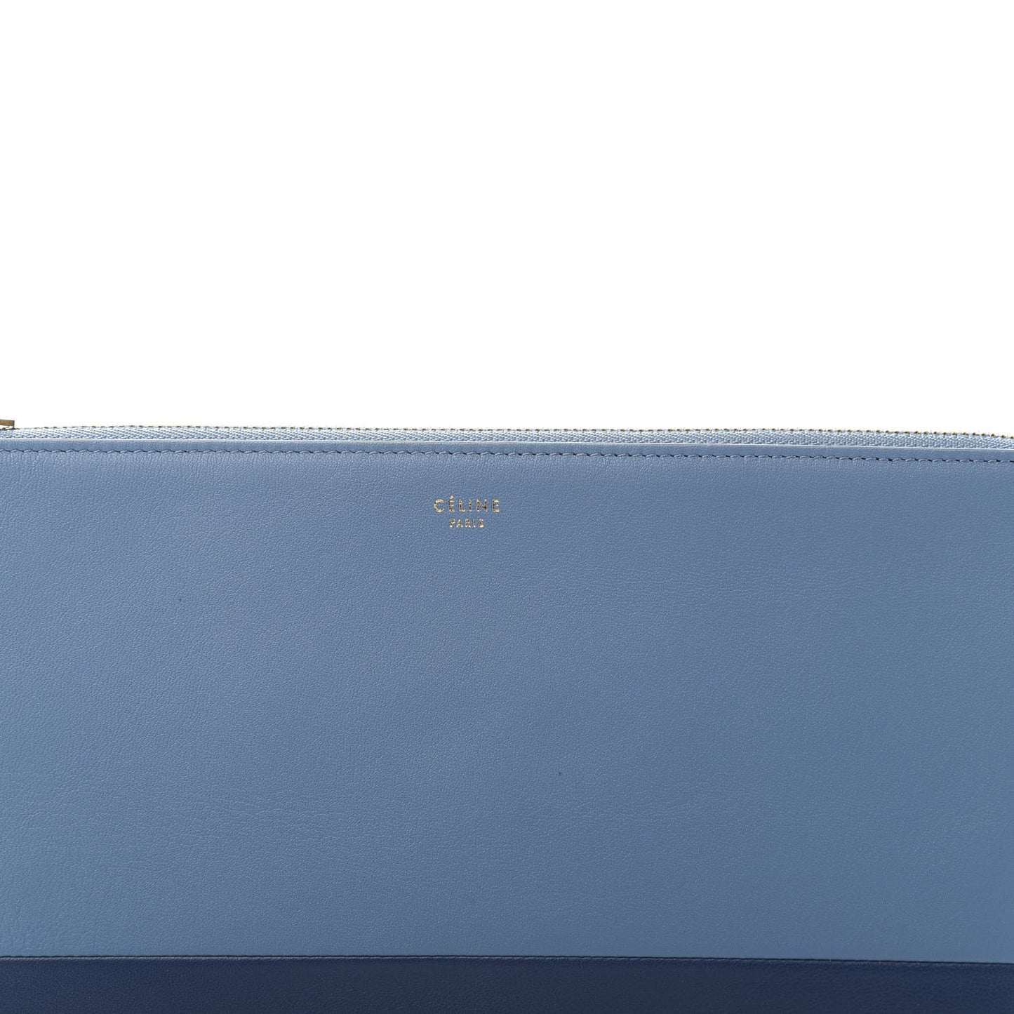 Lambskin Bi-Color Solo Clutch Pouch Deep Sea