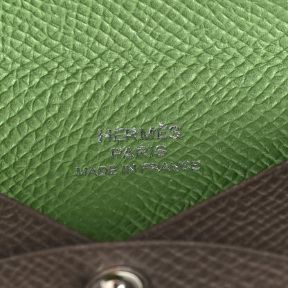 Hermes Epsom Verso Calvi Card Case Etain Vert Criquet 6 of 6