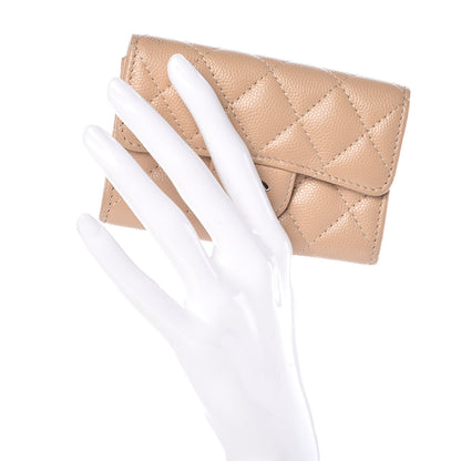 Chanel Caviar Quilted Card Holder Wallet Beige 2 of 10