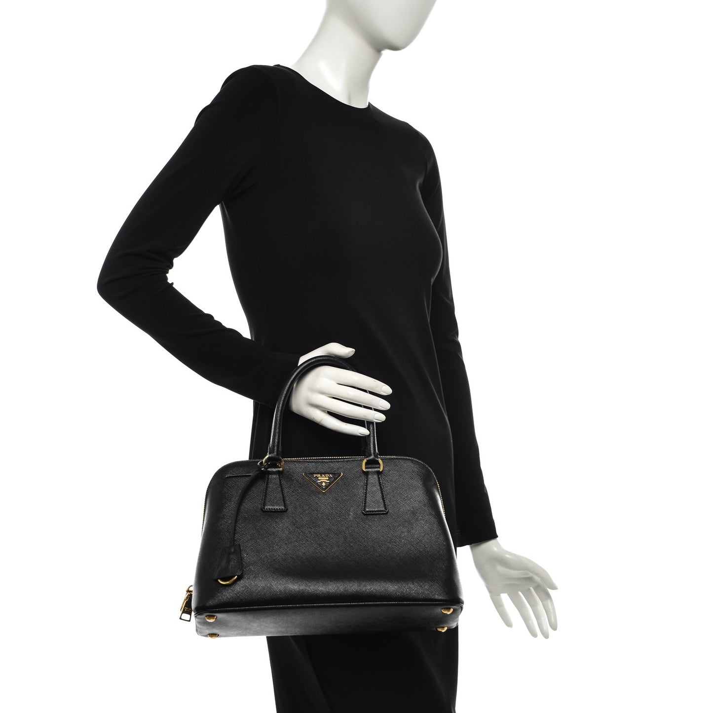 Saffiano Lux Medium Promenade Tote Black