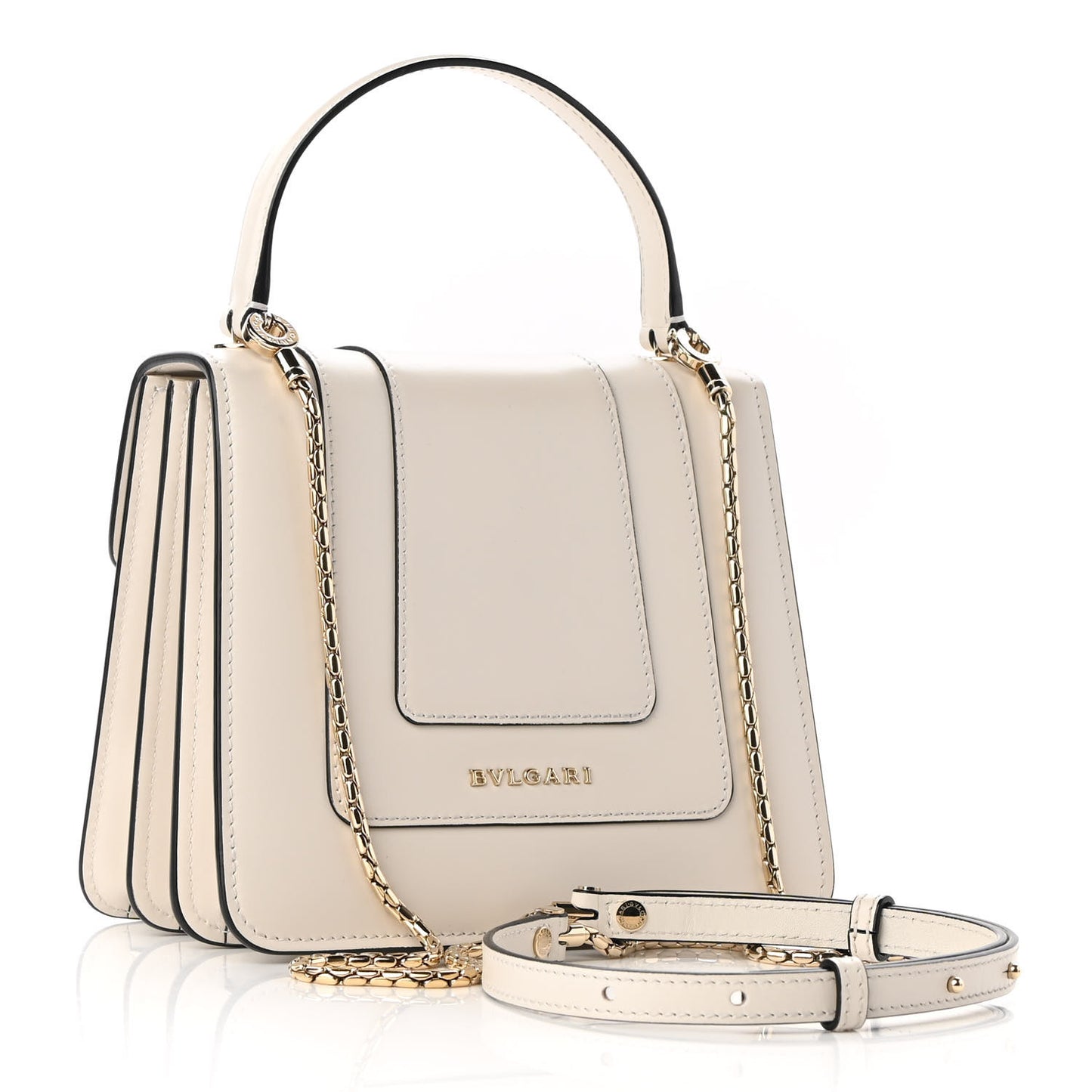 Calfskin Serpenti Forever Top Handle White