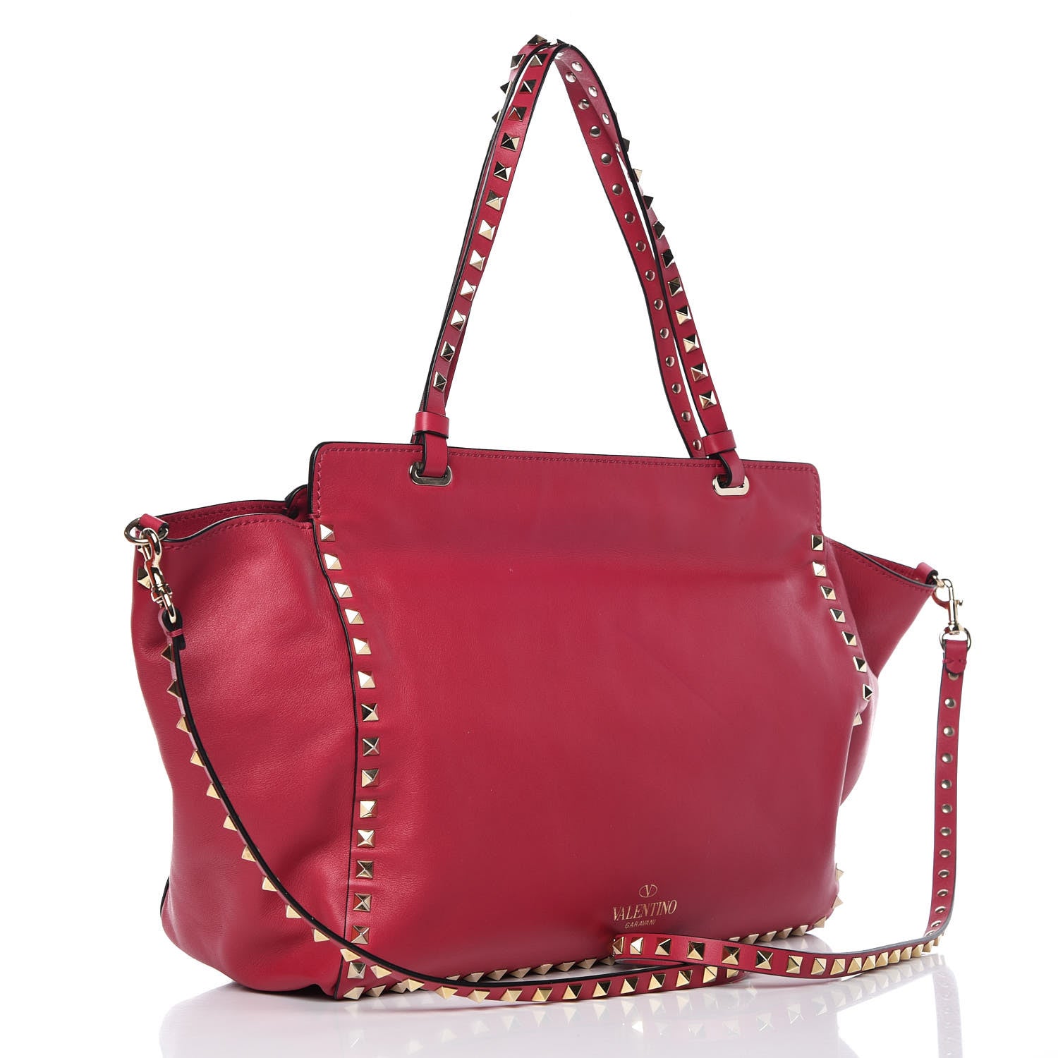 Valentino Garavani Vitello Medium Rockstud Tote Cyclamin 4 of 14