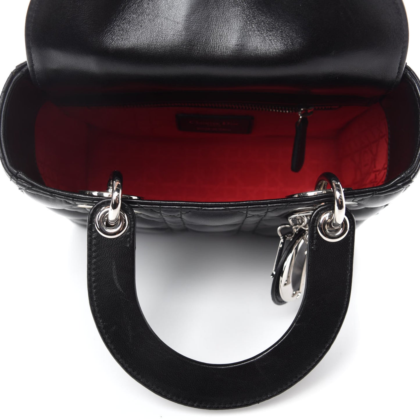 Lambskin Cannage Small Lucky Badges My Lady Dior Black