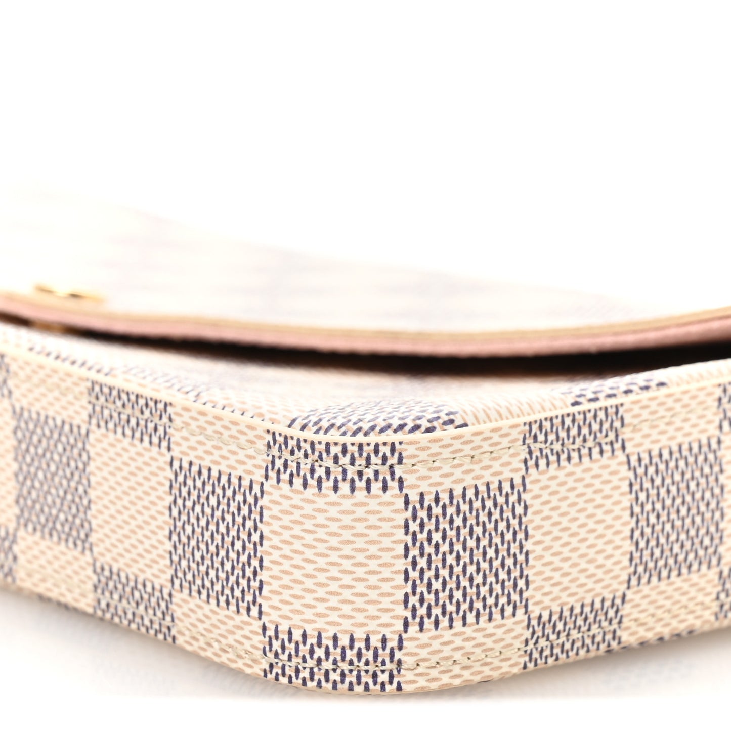 Damier Azur Pochette Felicie Chain Wallet Rose Ballerine
