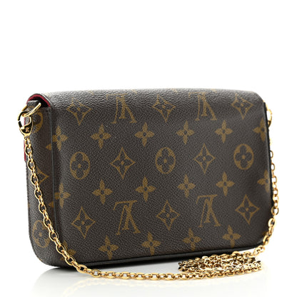 Louis Vuitton Monogram Pochette Felicie Chain Wallet Fuchsia 4 of 18