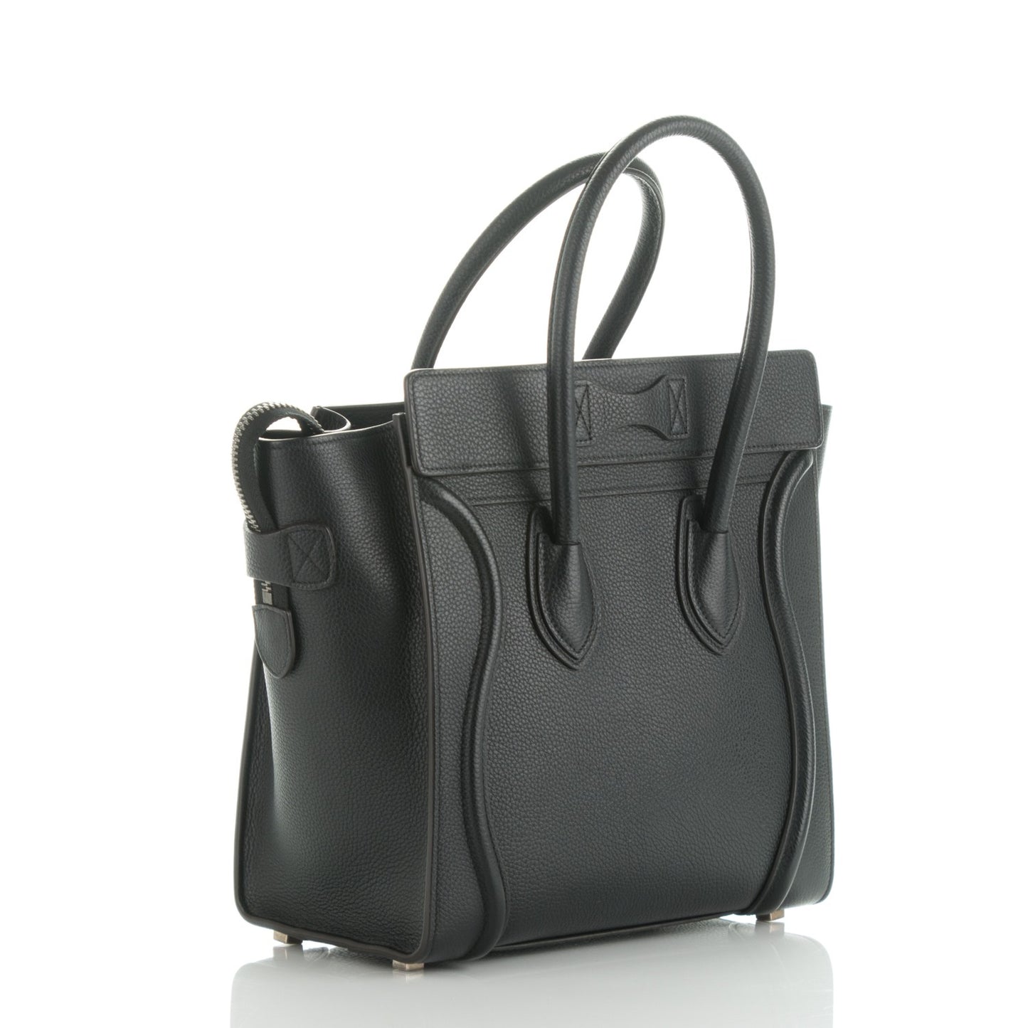 Drummed Calfskin Micro Luggage Black