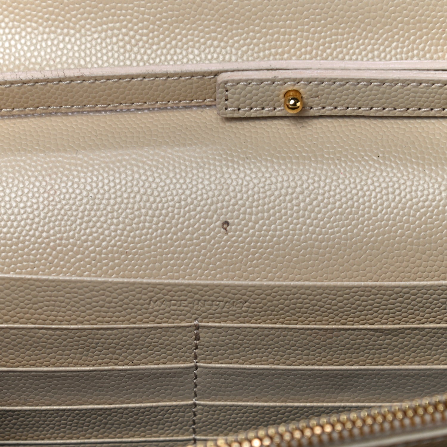 Saint Laurent Grain De Poudre Matelasse Chevron Monogram Chain Wallet Dark Latte 13 of 30