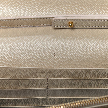 Saint Laurent Grain De Poudre Matelasse Chevron Monogram Chain Wallet Dark Latte 13 of 30