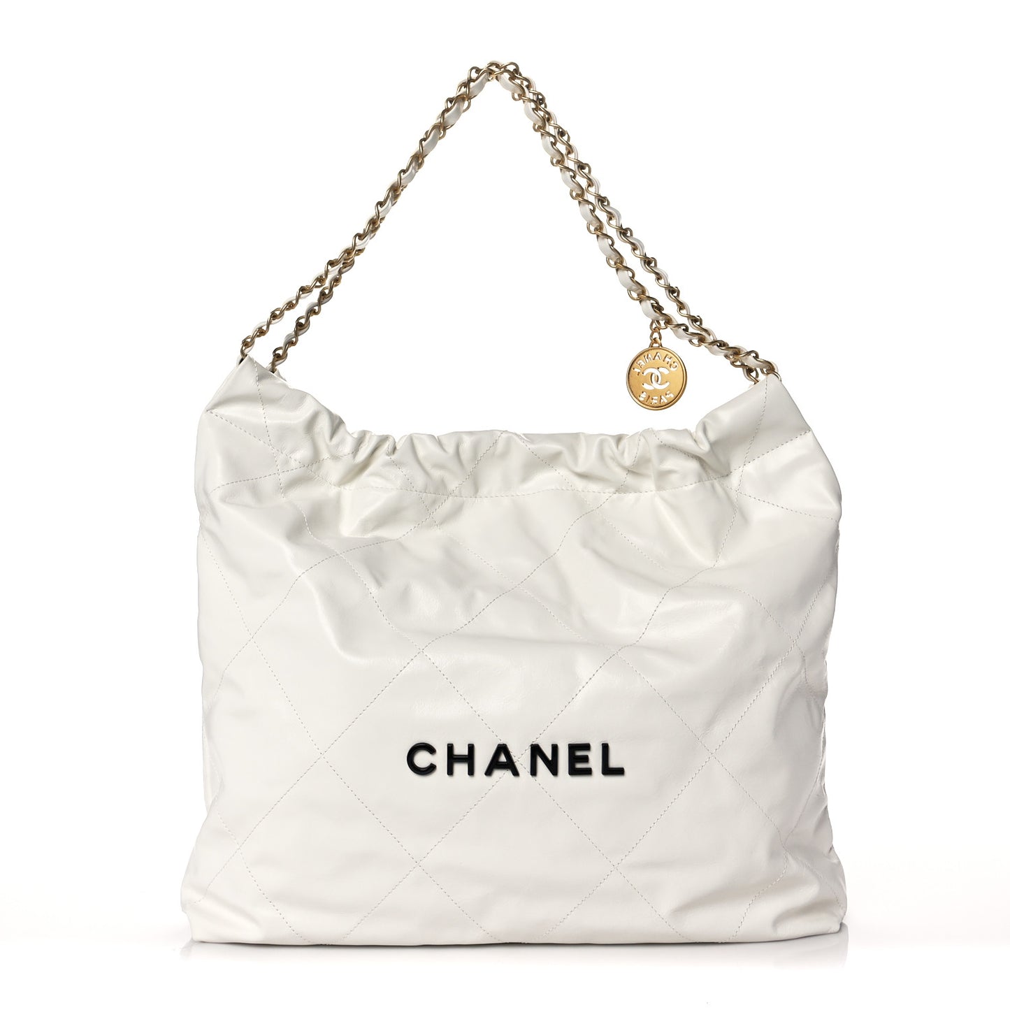 Calfskin Quilted Chanel 22 White