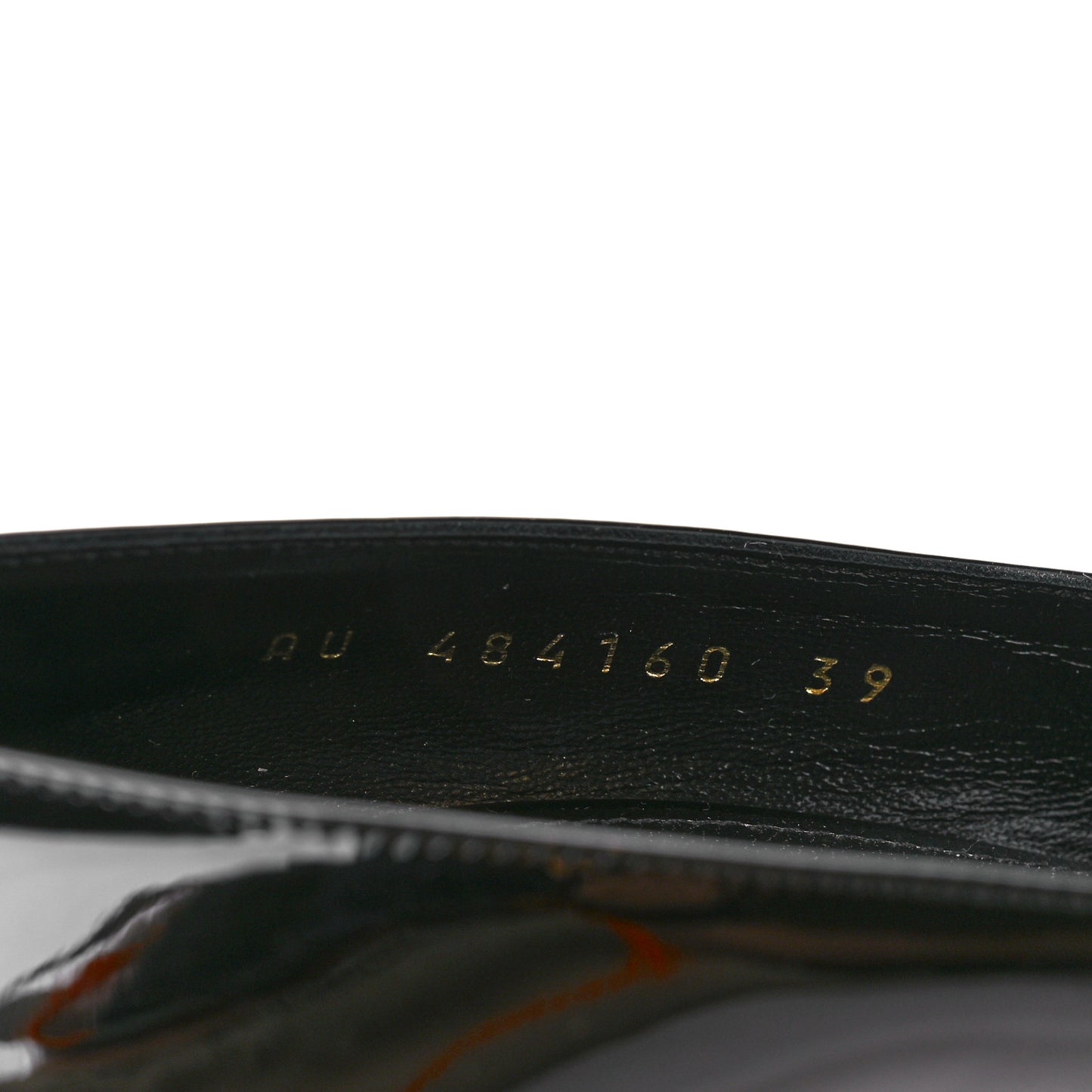 Patent Calfskin Opyum 85 Pumps 39 Black Gold