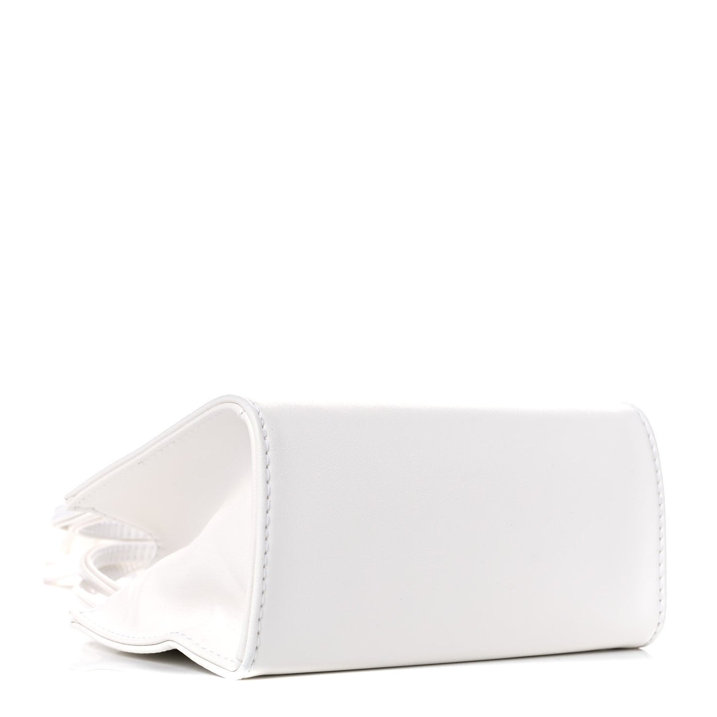 Vegan Leather Small Shopping Bag White